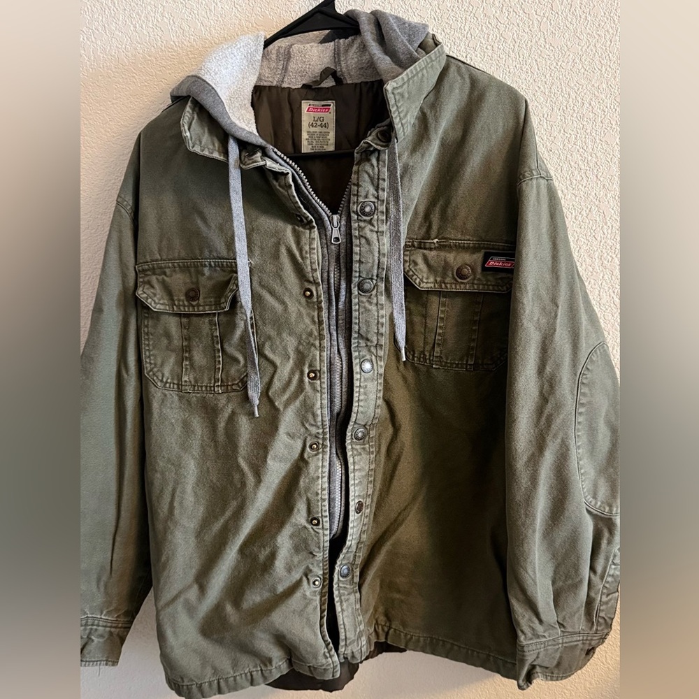 Dickies Men's Olive Green Field Jacket with Hood